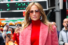 Jennifer Lopez is seen arriving at "Good Morning America" in Times Square on May 06, 2024 in New York City.