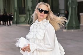 Pamela Anderson attends the Chanel Haute Couture Spring-Summer 2025 show as part of Paris Fashion Week on January 28, 2025 in Paris, France.