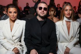 Eva Longoria, Elie Saab Jr. and Rosie Huntington-Whiteley attend the Elie Saab Haute Couture Spring-Summer 2025 show as part of Paris Fashion Week on January 29, 2025 in Paris, France.