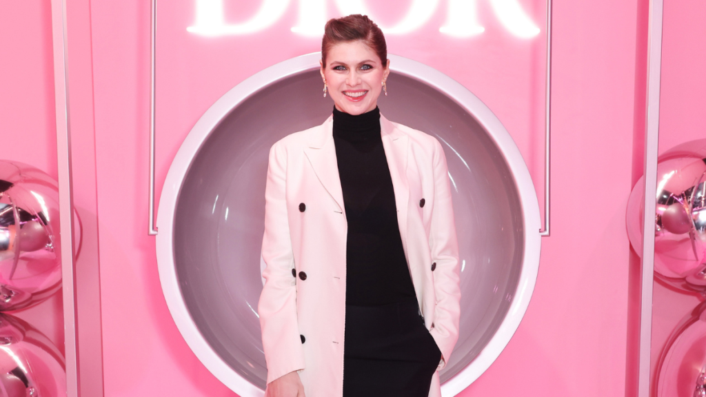 Alexandra Daddario attends the Inside Lip Glow party by Dior Beauty on January 30, 2025 in London, England.