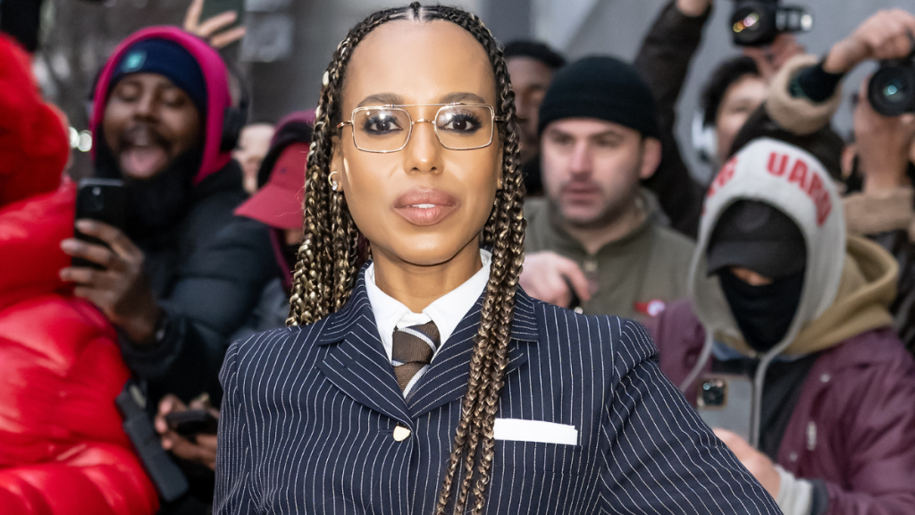 Kerry Washington NYFW Thom Browne show photos skirt suit