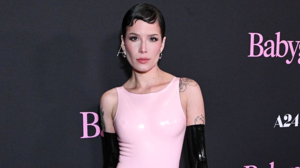 Halsey at the "Babygirl" Los Angeles premiere at DGA Theater on December 11, 2024 in Los Angeles, California.