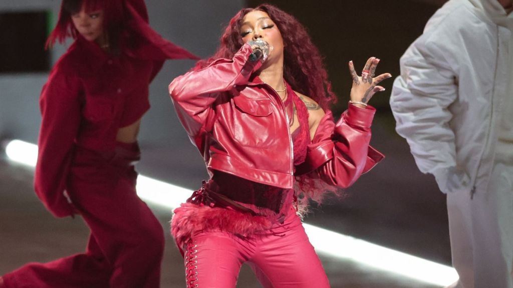 SZA performs at Super Bowl LIX at Caesars Superdome on February 09, 2025 in New Orleans, Louisiana.