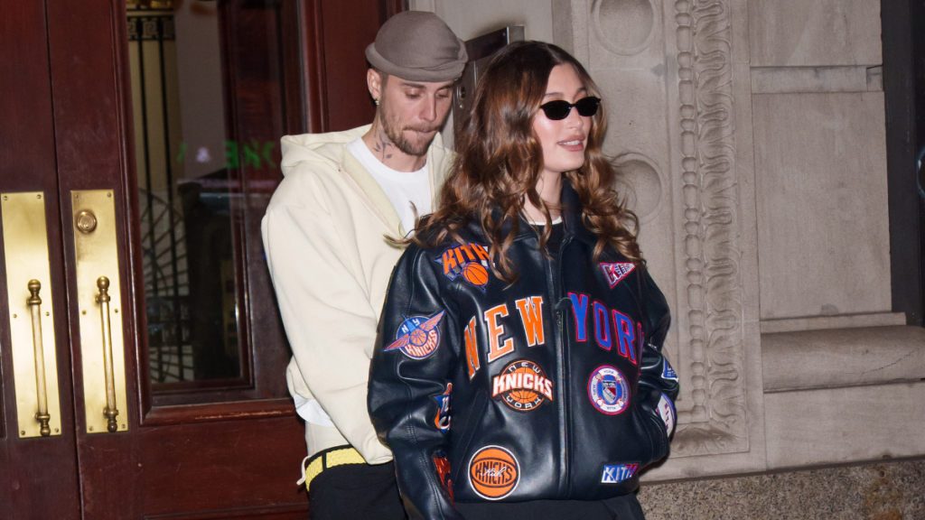 Justin Bieber and Hailey Bieber are seen on February 1, 2025 in New York City.