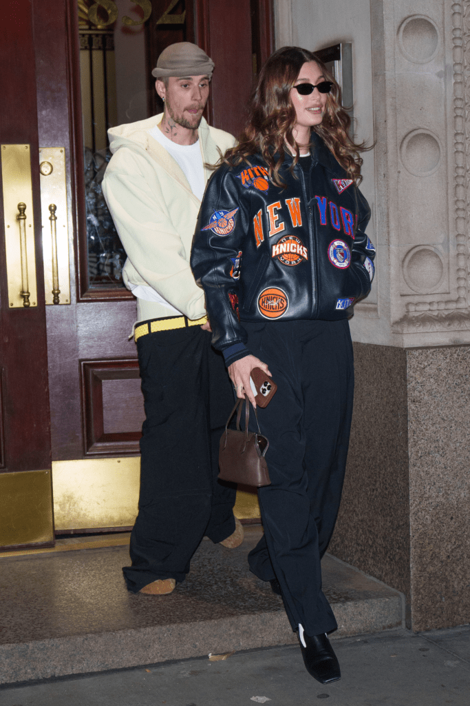 Justin Bieber and Hailey Bieber are seen on February 1, 2025 in New York City.