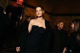 Katie Holmes at Michael Kors Cocktail Party at Bemelmans Bar on February 03, 2025 in New York, New York.