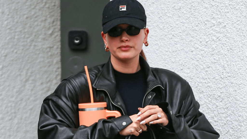 Hailey Bieber is seen on December 13, 2024 in Los Angeles, California.