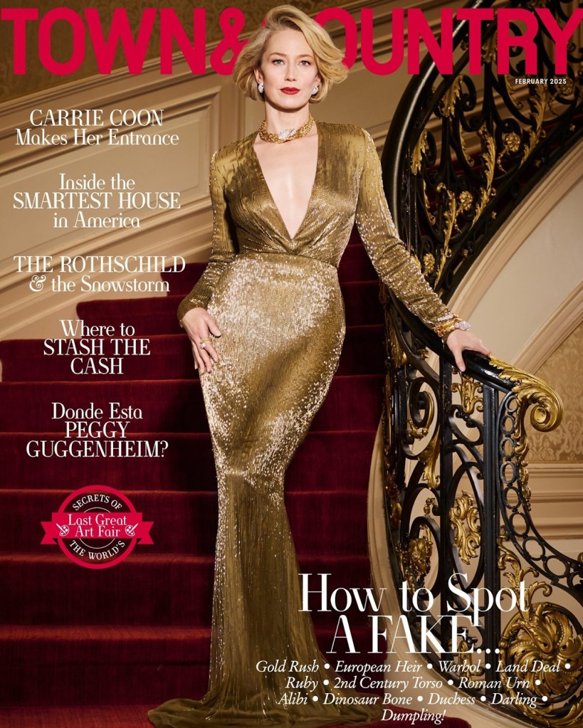 Town & Country February 2025 : Carrie Coon by Hunter Abrams 