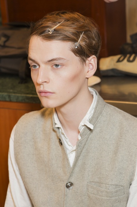 Models Backstage at Milan Men's Fashion Week Fall 2014 - theFashionSpot