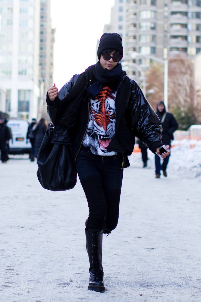 NYFW Fall 2014 Model Street Style: Best Outerwear - theFashionSpot