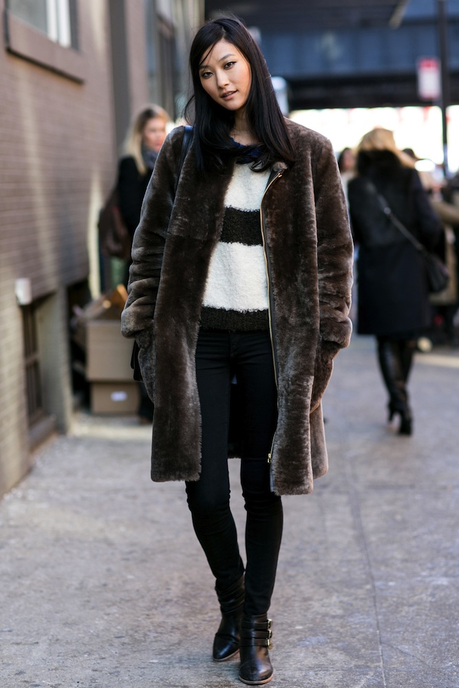 NYFW Fall 2014 Model Street Style: Best Outerwear - theFashionSpot