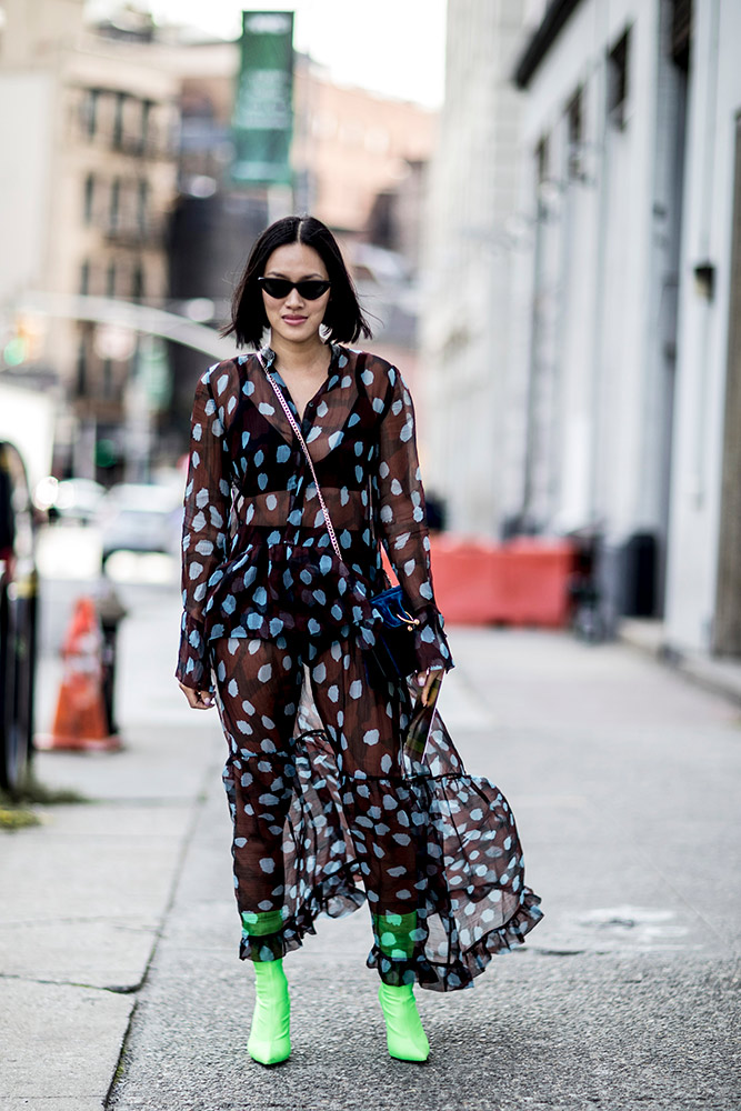 Style a bralette under a sheer dress and wear a headband., This Is How You  Should Be Styling Your Maxi Dress This Season, According to Street Style  Stars