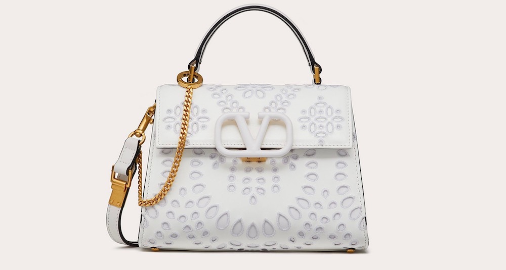 Valentino Small Vsling Grainy Calfskin Handbag - Neutrals Handle Bags,  Handbags - VAL326582