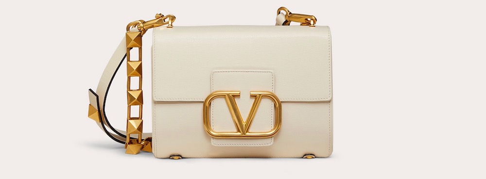 Valentino - Garavani Small Vsling Grainy Handbag – Beige – Shop It